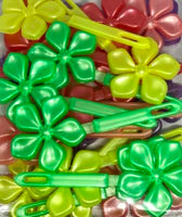 neon large flower hair barrettes