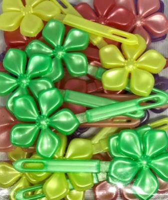 neon large flower hair barrettes