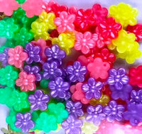 Neon flower hair snaps