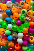 Neon medium chubby hair beads