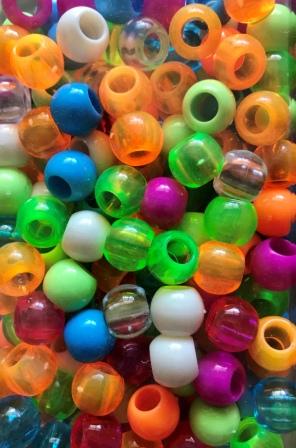 Neon medium chubby hair beads