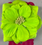 Neon Yellow Flower Hair Bow