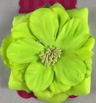 Neon Yellow Flower Hair Bow