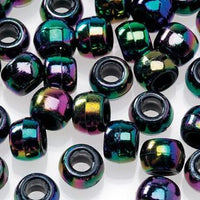 opaque black pony hair beads