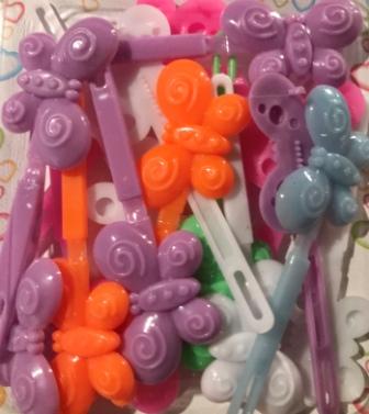 pastel butterfly barrettes
