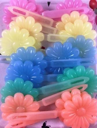 Large pastel flower barrette mix