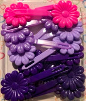 shades of Pink and purple Flower Barrettes