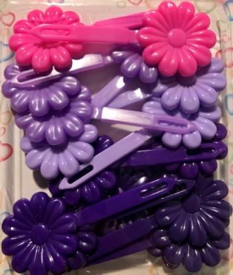 shades of Pink and purple Flower Barrettes