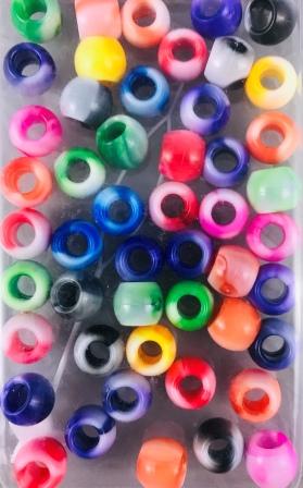 Rainbow Tie Dye Medium Hair Beads