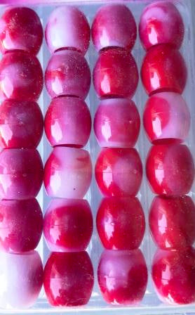 red tie dye barrel hair beads