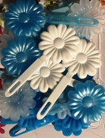 Shades of Blue Large Daisy Barrettes
