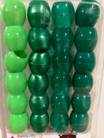 Shades of Green Barrel hair beads