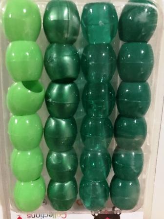 Shades of Green Barrel hair beads