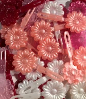 Shades of Burgundy Daisy Barrettes