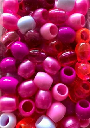 Shades of Pink barrel hair beads