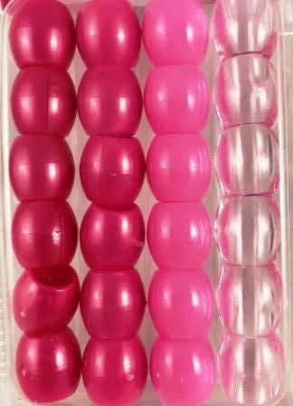 Shades of Pink Barrel Hair Beads