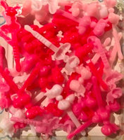 mini pink and white bow barrettes