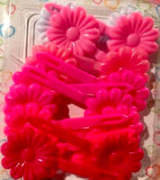 shades of pink and white hair barrettes