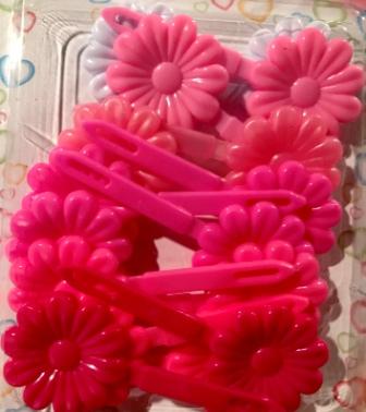 shades of pink and white hair barrettes