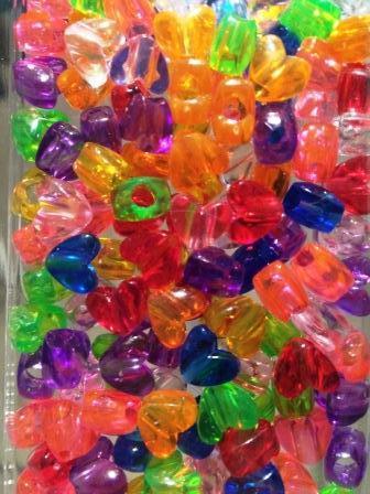 Small Translucnet Heart Hair Beads