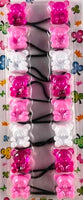 Shades of pink teddy bear hair ballies