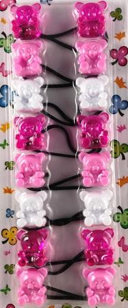 Shades of pink teddy bear hair ballies