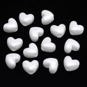 White Pearl Heart Hair beads